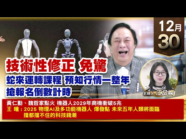 【財經至尊】王曈 1230《【技術性修正 免驚】》2024年22檔個股倍數翻，中光電創新高、瑞鼎創高，川湖強攻｜【波段獲利王、實戰驗證真功夫第一名】加入line@ king5588