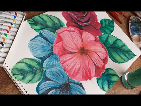 watercolor painting | Haleema Art #flowers #Howtodraw
