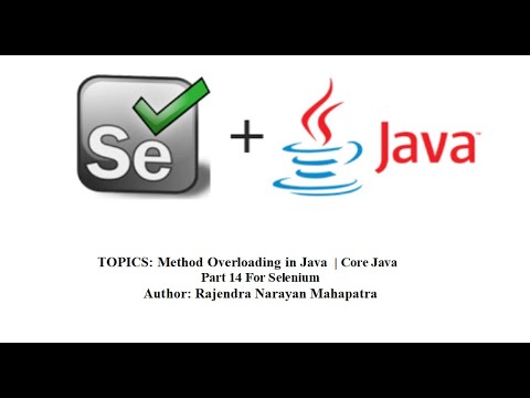 Method Overloading In Java Core Java Part 14 For Selenium