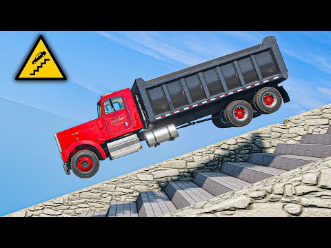 Cars vs Stairs #37 – INSANE Falls & Impossible Descents! (BeamNG.drive)