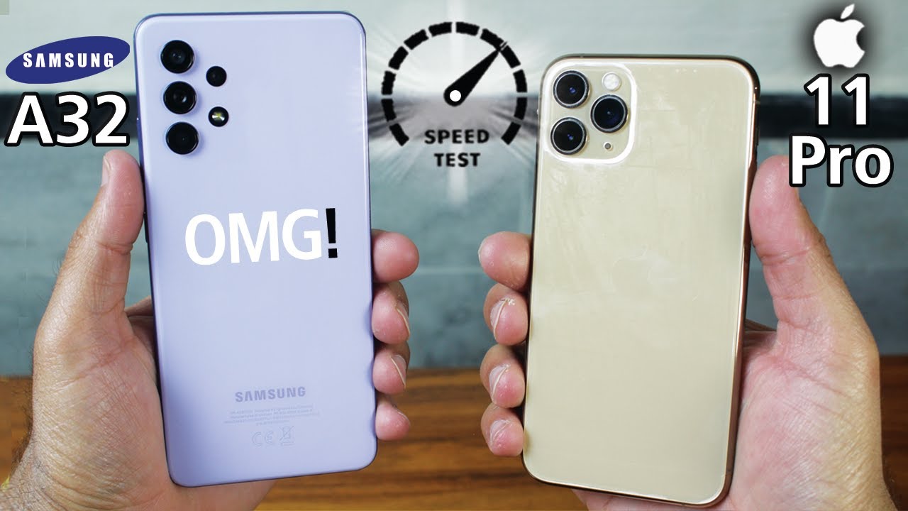 Samsung Galaxy A32 vs iPhone 11 Pro - Speed Test! OMG 😲