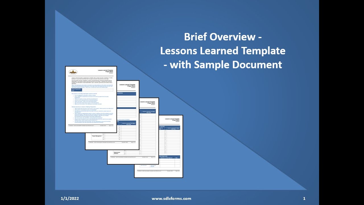 SDLCforms Lessons Learned Template Form