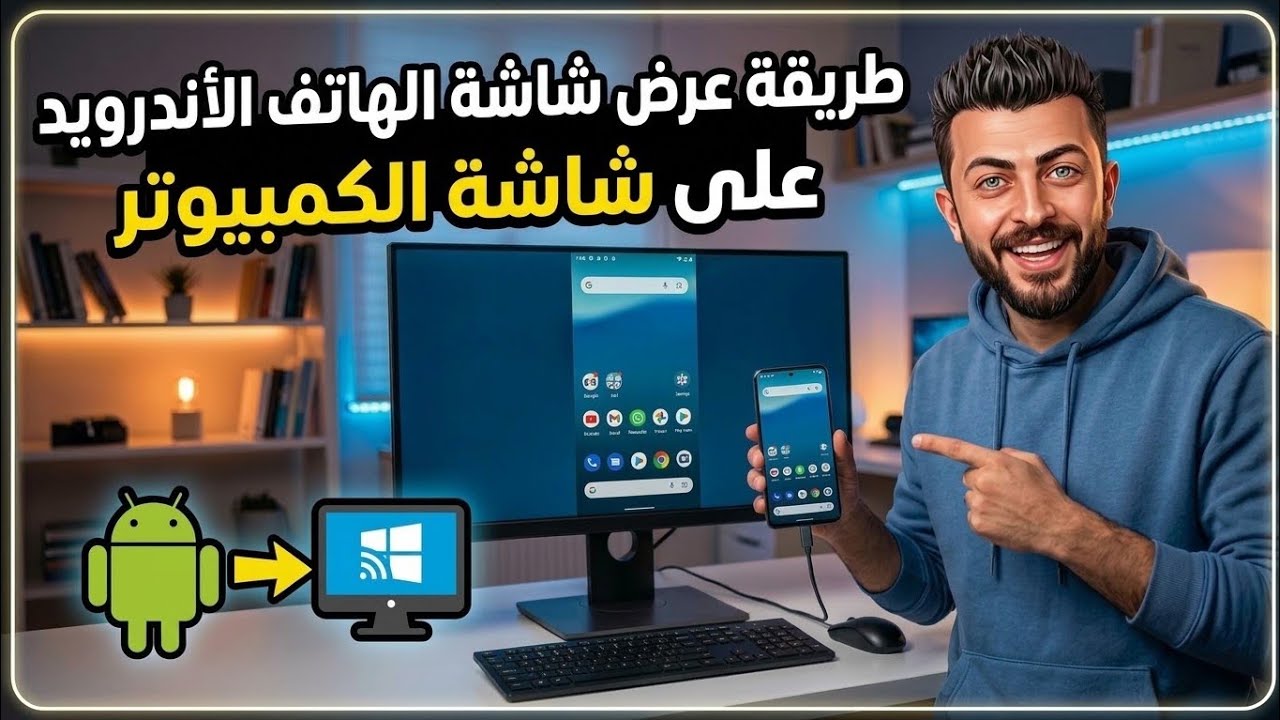 طريقة عرض شاشة الهاتف الاندرويد على شاشة الكمبيوتر 