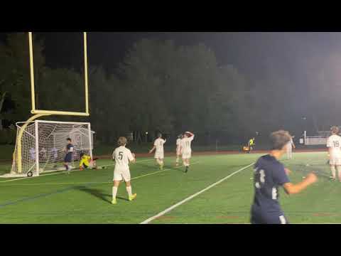 Oliver Bach-Ternstroem scores on the header for Chatham boys soccer