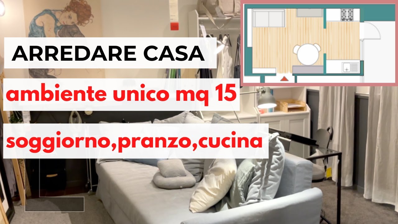 Come arredare casa piccola: soggiorno, sala da pranzo, cucina | ambiente unico (15 mq) + link arredi