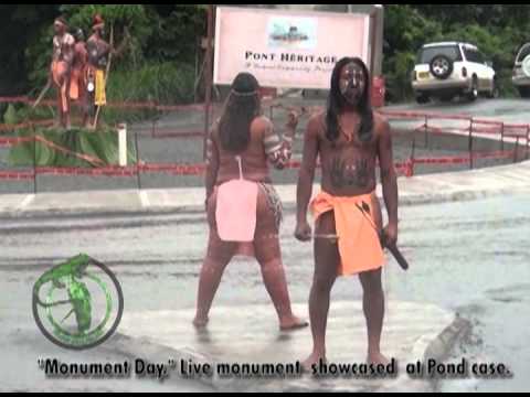 Kalinago "Monument Day" Live monument showcased at Pond case Waitukubuli (Dominica)