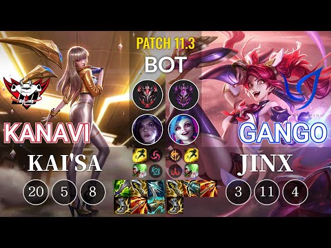 JDG Kanavi Kai'Sa vs CGA Gango Jinx Bot - KR Patch 11.3