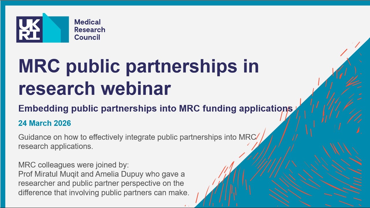 Embedding public partnerships in MRC funding applications - March 2026