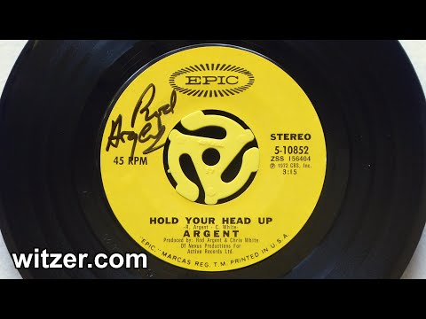 Thumbnail for HOLD YOUR HEAD UP - ARGENT (1972) on Epic Records 45RPM - rare autographed signed 45 by Rod Argent by Jim Rodford