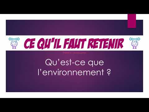 Ce qu'il faut retenir - Qu'est-ce que l'environnement ?
