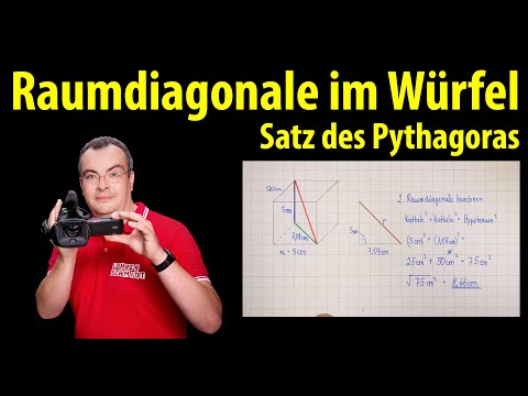 Calculating the space diagonal in a cube - Pythagoras' theorem |  Lehrerschmidt