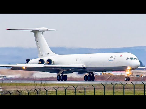 INCREDIBLE SOUND! | Rada Airlines Ilyushin IL-62M CLOSE-UP Landing at Belgrade Airport | With ATC