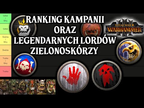 Ranking Trudności Kampanii Oraz Siły Legendarnych Lordów Zielonoskórzy Total War Warhammer 3