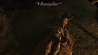 Skyrim enemy swallowed by sleeping bag lol