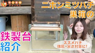 スズメバチ強風暑さ対策に！【ニホンミツバチ巣箱の鉄製台紹介】