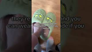 Grinch slippers: perfect for budget-friendly gifting #giftingonabudget