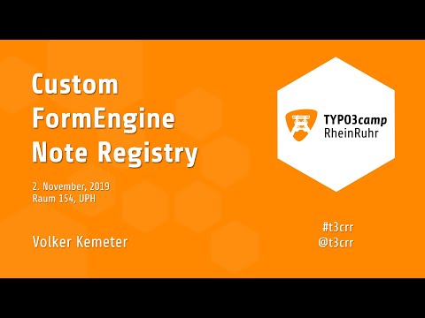 T3CRR - 2019  - Custome Node Registry für die FormEngine - Volker Kemeter