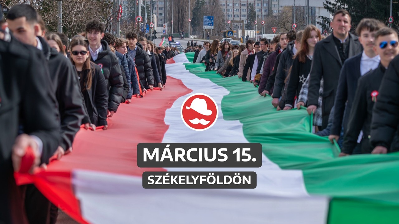 Így mutatnak a székelyek piros-fehér-zöldben március 15-én
