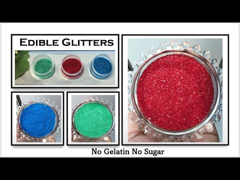 Edible Glitter Without Gelatin Recipe/ Homemade Edible Glitter/Only 2 Ingredients