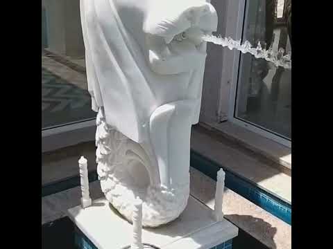 3 Feet Marble Singapore Lion Fountain