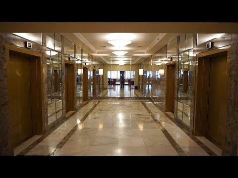 OTIS Elevonic 401 high-rise traction elevators @ Warsaw Marriott Hotel, Warsaw, Poland