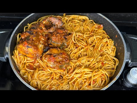 Delicious jollof pasta Recipe/ How to cook pasta with fish/Easy and tastiest😋