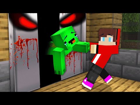 JJ and Mikey got SUCKED into a SCARY ELEVATOR in Minecraft !