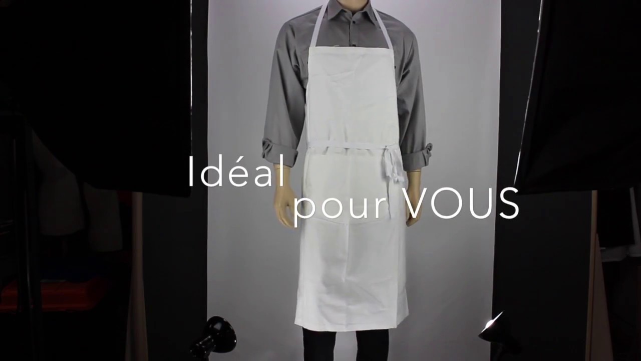 TABLIER DE CUISINE BLANC COTON