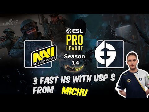 3 Fast HS with USP S from MICHU on Inferno, NAVI vs Evil Geniuses, ESL Pro League Season 14