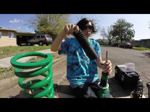 370z Tein Street Basis Z Coilover Install, Fighting The Godzilla Nut!