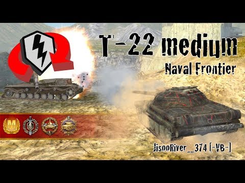 World of Tanks Blitz Replays - T-22 medium at Naval Frontier w/ JisooRiver_374 [-VB-]
