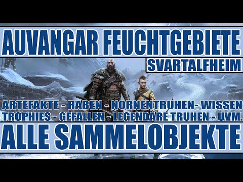 God of War Ragnarök - 100% Guide - Svartalfheim - Auvangar Feuchtgebiete Alle Sammelobjekte Trophäen