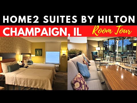 Home2 Suites Champaign Illinois | Home 2 Suites by Hilton room tour | Champaign Urbana Hotels