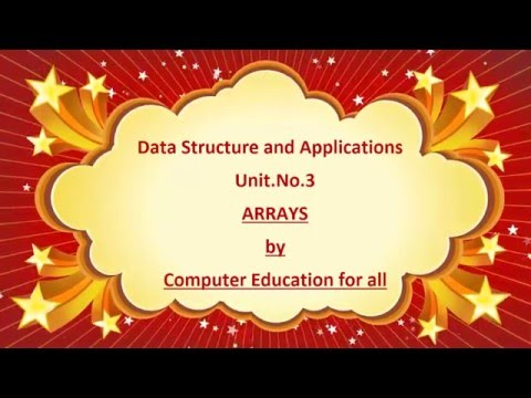 Introduction to Arrays Operations implementations and Types Tutorial