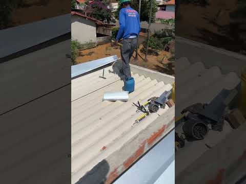 Hoje o serviço foi no Lava jato do Narciso em Campo Alegre de Goiás #calhas #telhado