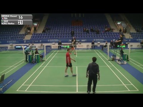 Badminton - Vincent Medina vs Mattias Borg (MS, Qualifier) - Swedish Masters 2016