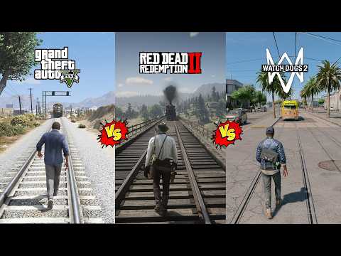 GTA 5 VS RDR 2 VS Watch Dogs 2 - Physics and Details Comparison