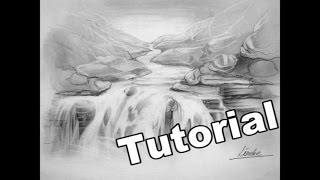 How to draw a Waterfall / perspective and landscapes / #6