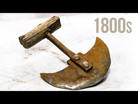 Antique Rusty Cleaver Restoration,  200 years old - Food Chopper