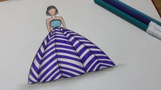 How to draw dresses fashion - Easy Dress Drawing