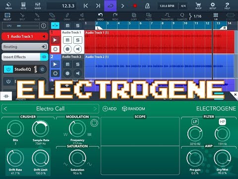 ELECTROGENE - Bit Crushing - Modulation - Filter - Saturation - Scope - AUv3 - iPad demo