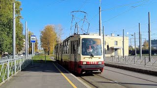 Трамвай, маршрут №7 в парк ЛВС-86К-М б.7090 (04.10.2021) Санкт-Петербург