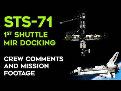 STS-71 Full Mission - 1st MIR Docking -  Shuttle Atlantis, Russian Space Station, Historical Footage