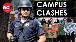 Pro-Palestine Students Clash With Police at Elite US Universities