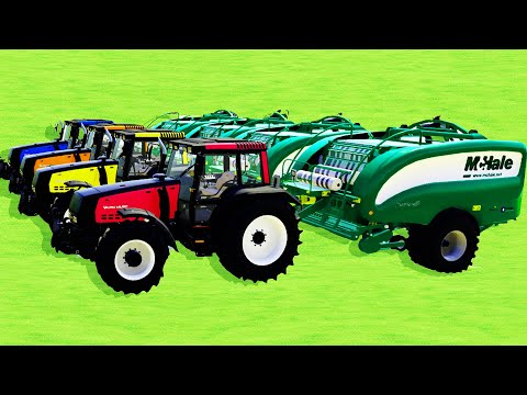 TRANSPORTING JOHN DEERE TRACTORS vs LAMBORGHINI TRACTOR PARKOUR - TRACTOR  Farming Simulator 22