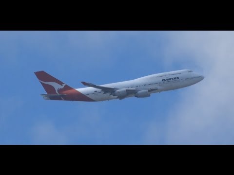 Qantas 747-438 VH OJE Final Departure from Australia (YBBN) Brisbane