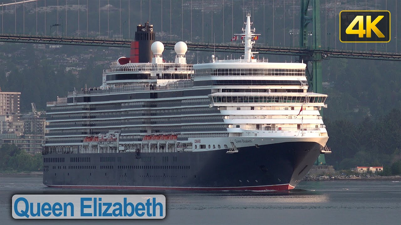 Queen Elizabeth Cruise Ship early morning arrival in Vancouver