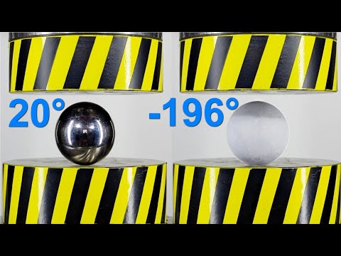 HYDRAULIC PRESS VS STEEL BALL COOLED IN LIQUID NITROGEN