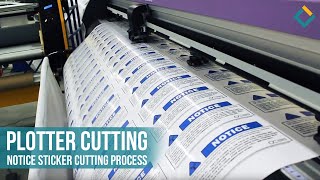 Plotter cutting: Notice sticker cutting process at Front Signs