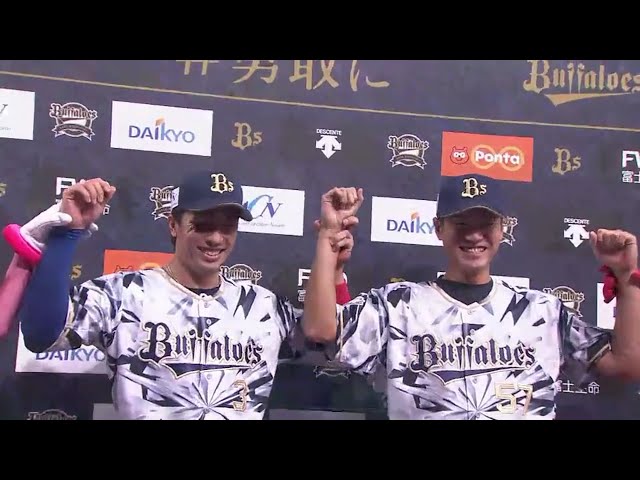 バファローズ・山田投手・安達選手ヒーローインタビュー 2018/8/11 Bs-M